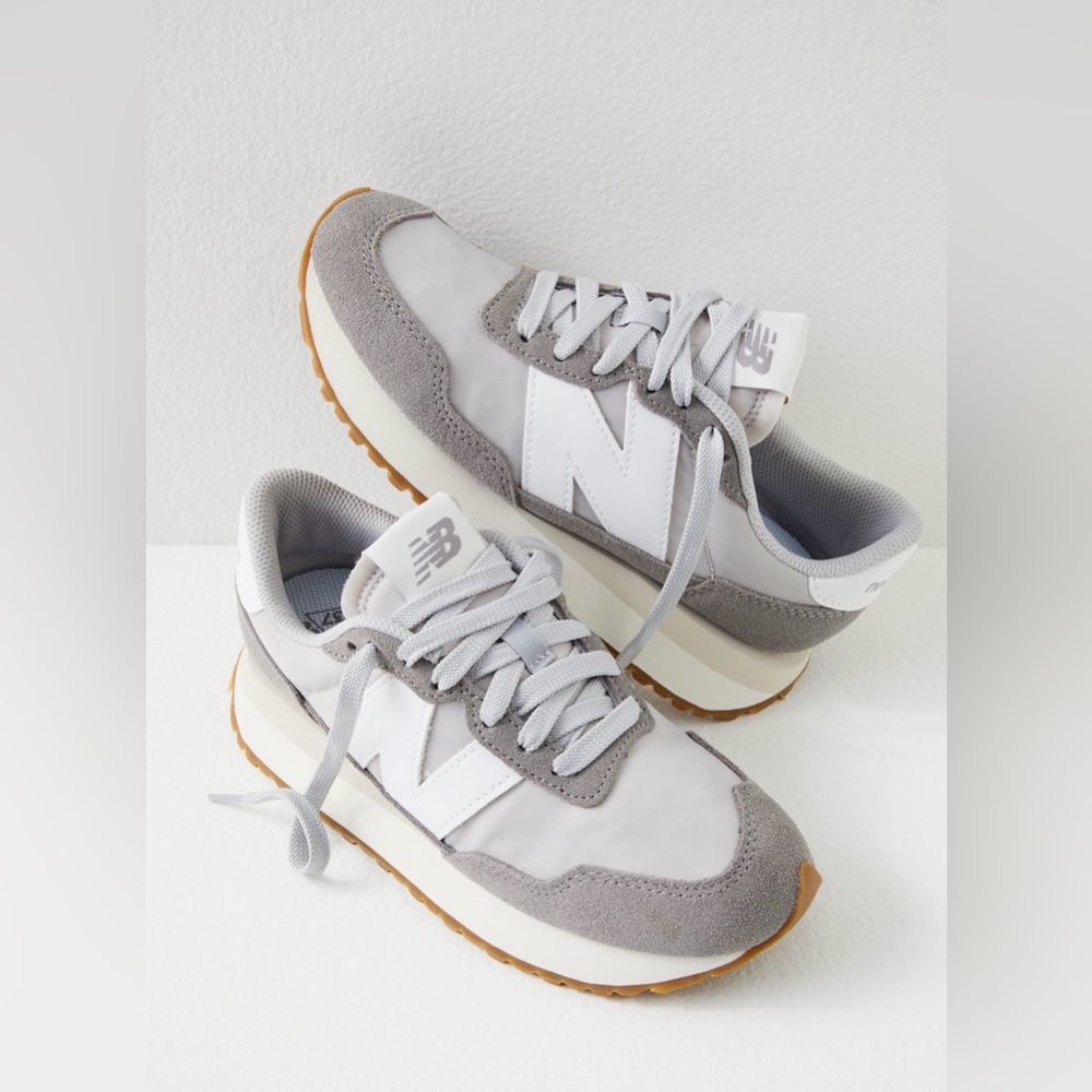 New Balance Classic Gray and White Sneakers